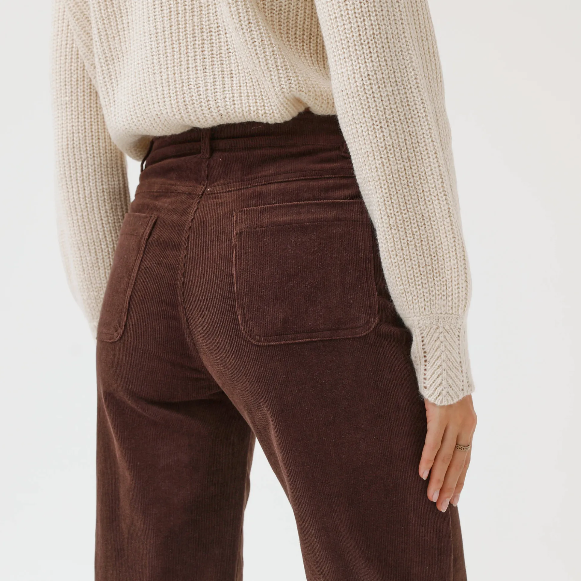 Wijde velours roek met hoge taille, kleine lengte
