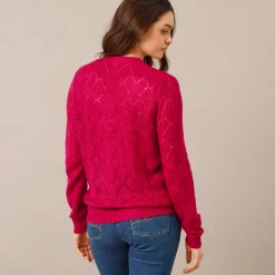 Wrap-overjasje, fantasiebreisel met zachte touch