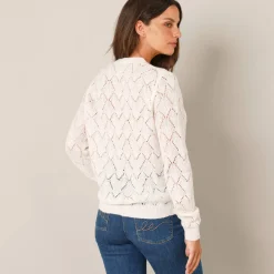 Wrap-overjasje, fantasiebreisel met zachte touch