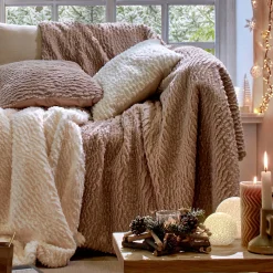 Zachte plaid met bontaspect