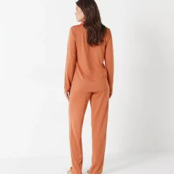 Zachte pyjama met polokraag